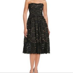 Vera wang black lace strapless dress. NWOT